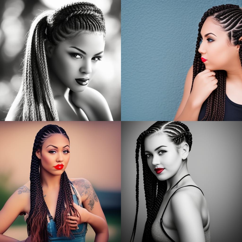 Vintage Pinup Beauty with Braids in Soft Focus