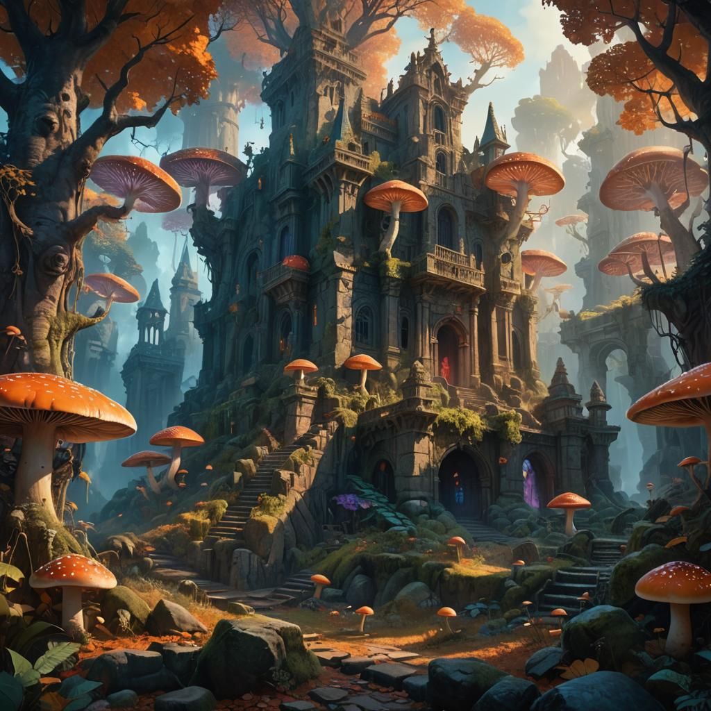 Enchanted Autumn Kingdom in Epic Fantasy Art