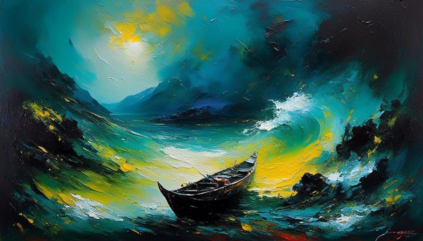 Vibrant Oil Painting of Dreamlike Fantasy World