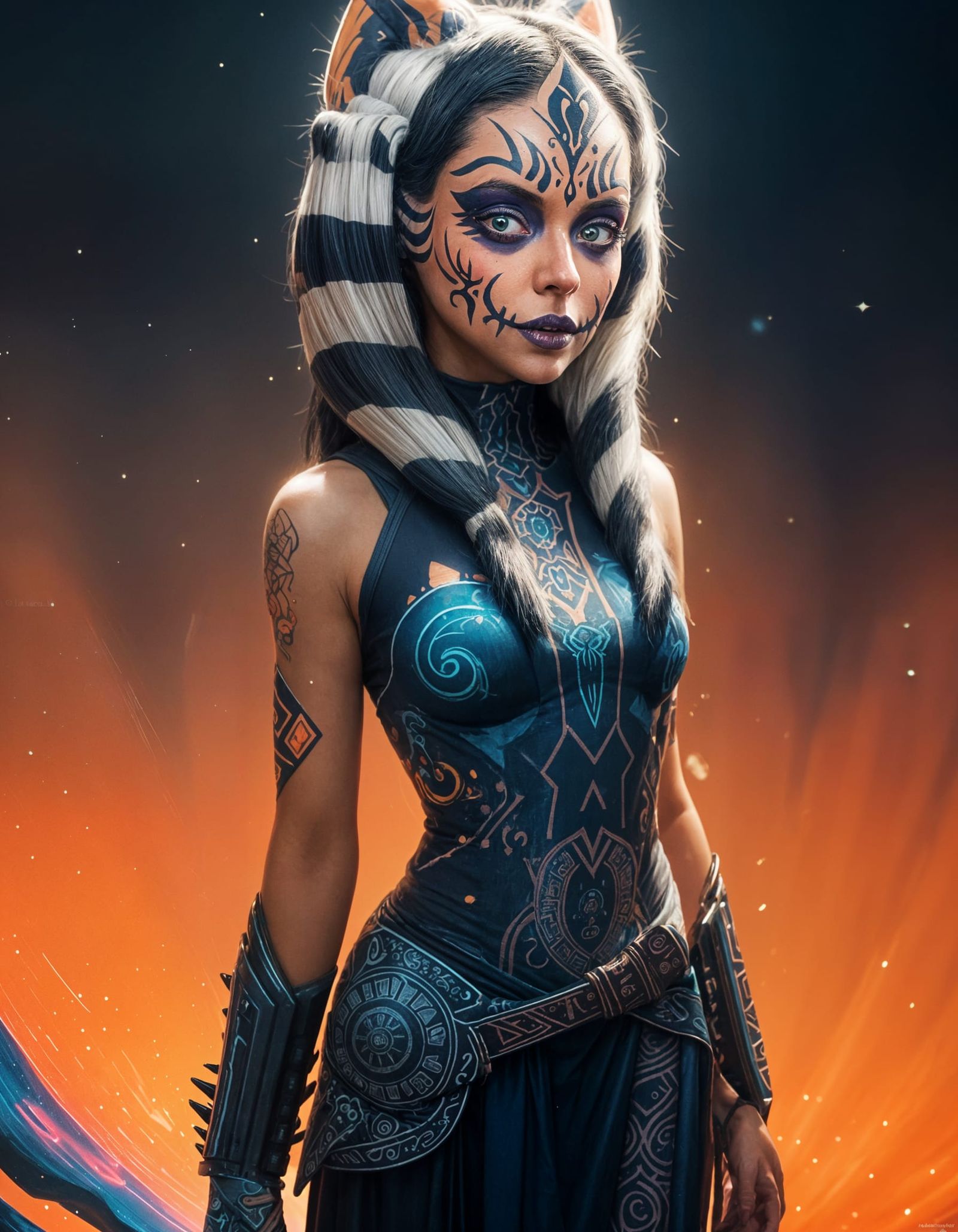 Ahsoka Tano as Goddess of the Dead in Cosmic Illustration
