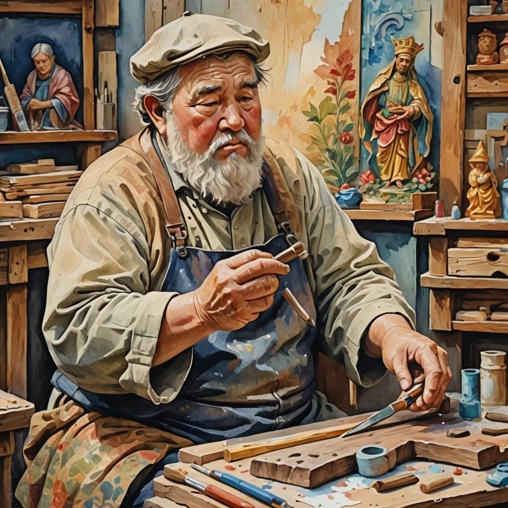 Chubby Artisan Crafts Impressionist Masterpiece