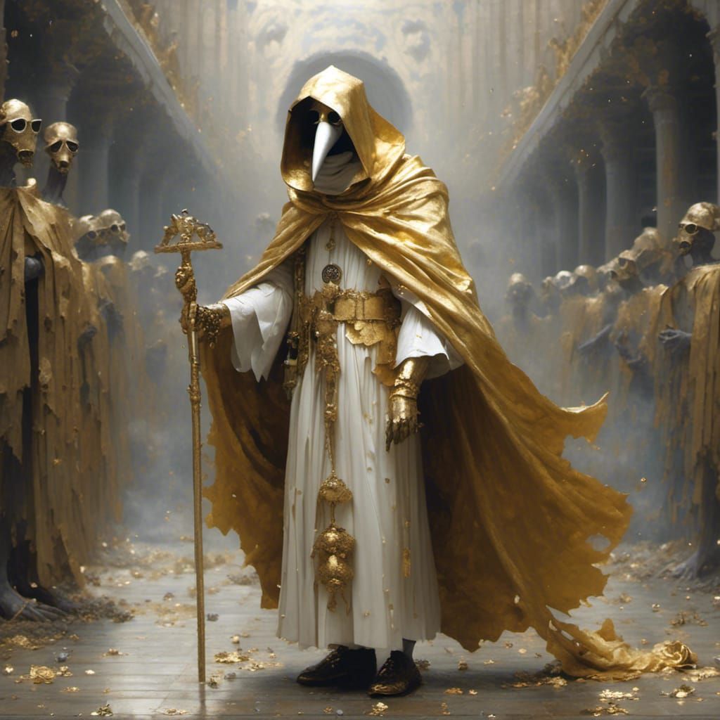Luxurious Plague Doctor in Roman Toga