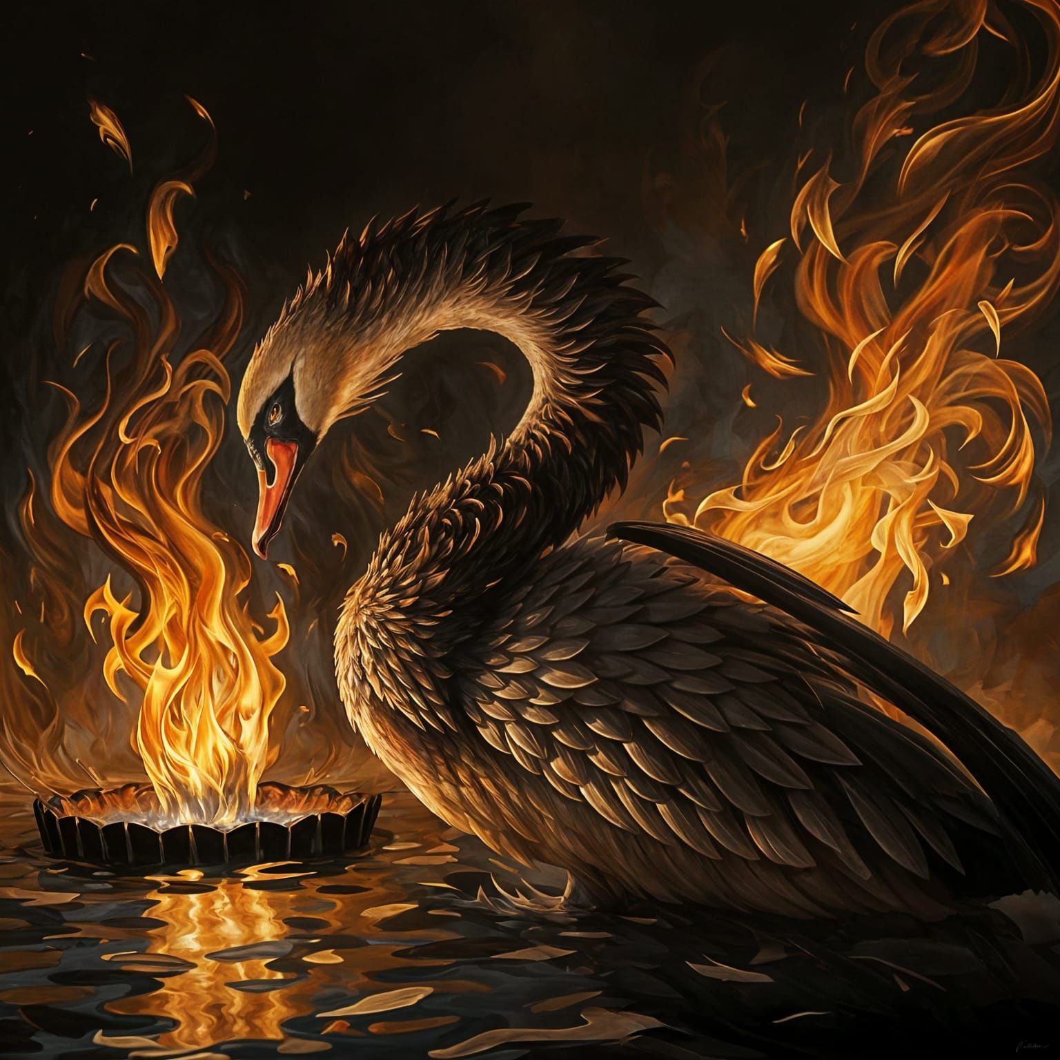 Swan as a Fiery Avian Fury