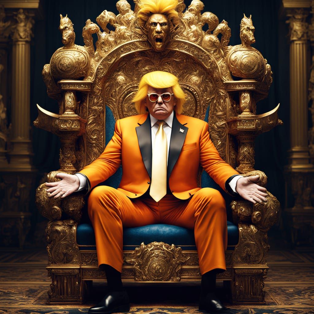 Trump Reimagined as Eccentric Emperor in 3D Rendering