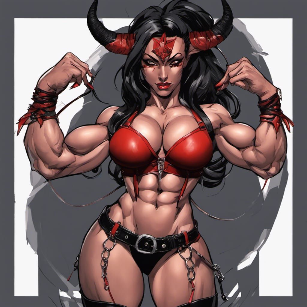 muscular female demon