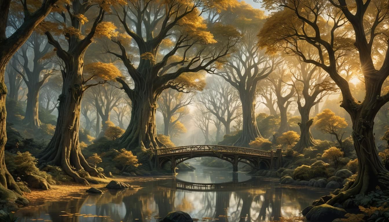Mystical Lothlórien Landscape in Elegant Style