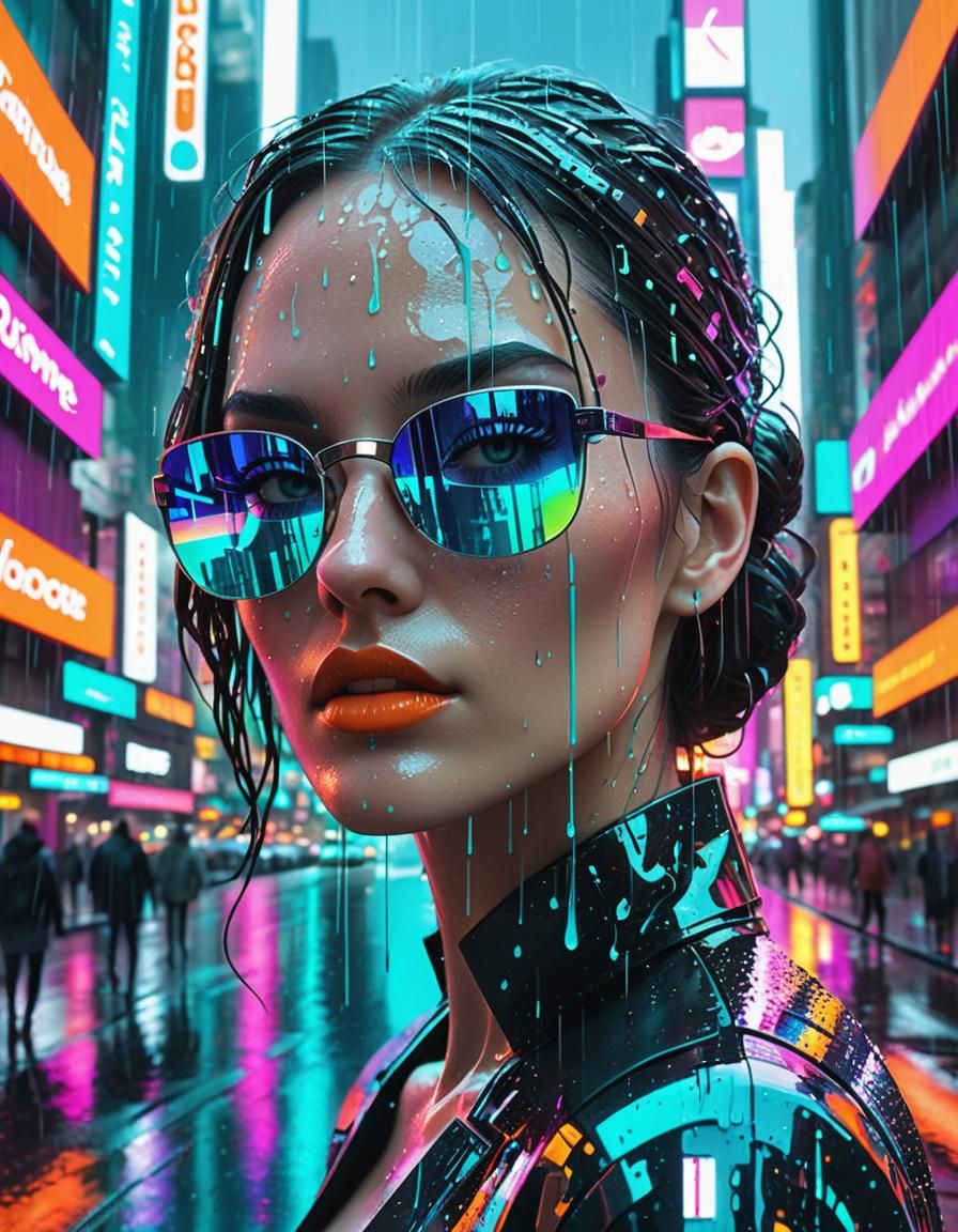 Neon Dreams in Dark Metallic Haze