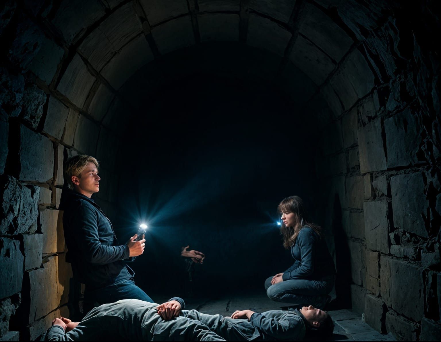 Spies in Dark Tunnels, Cinematic Film Still
