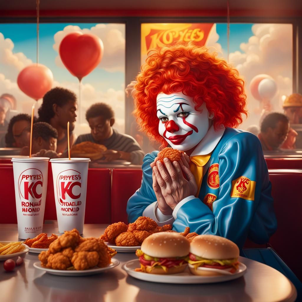 Hyperrealistic Fast Food Icons Unite in Prayer