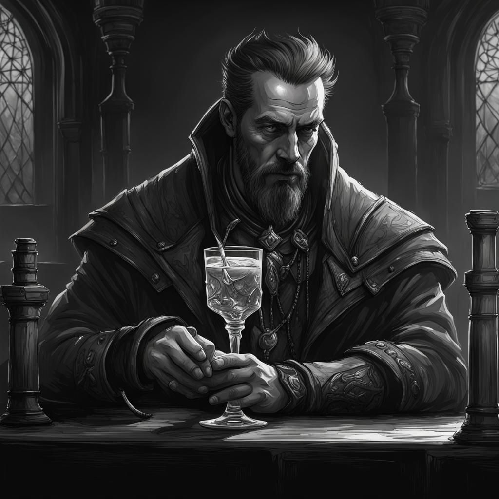 Gothic Dark Fantasy Portrait in the Style of Disciples III