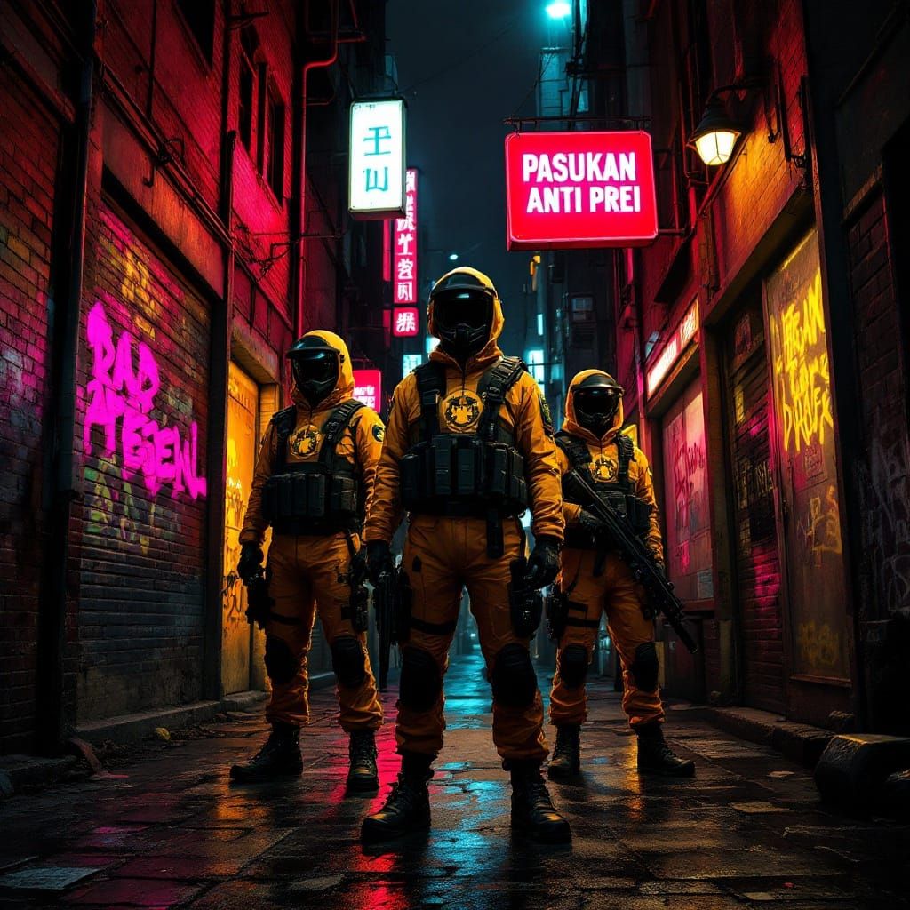 Gritty Urban Watch Post in Industrial Futurism Style