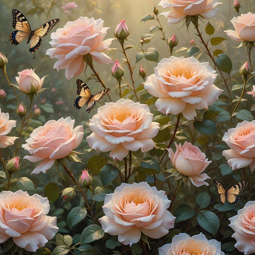 Romantic Floral Still Life in Impressionist Style