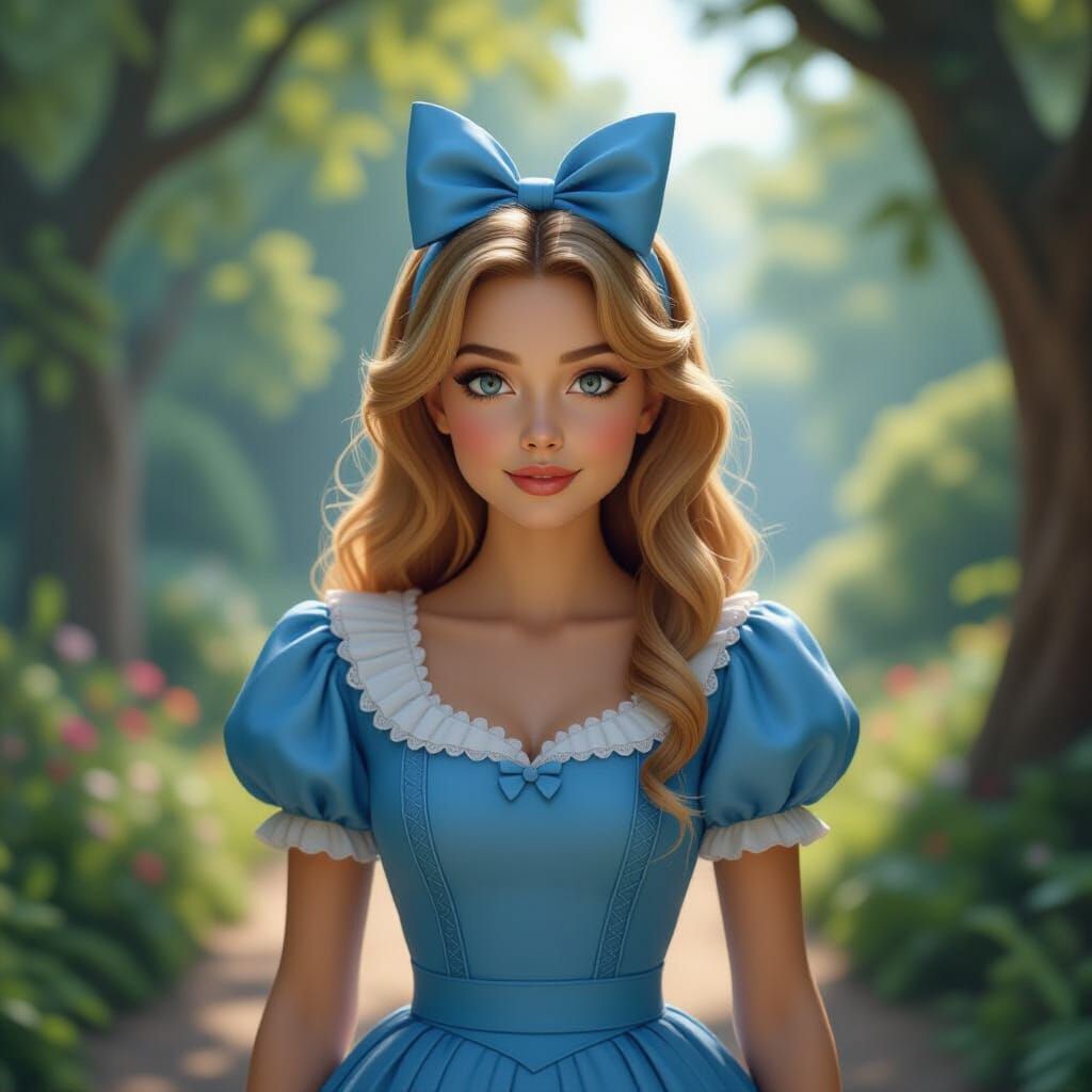 Alice in Wonderland in Detailed 3D Render