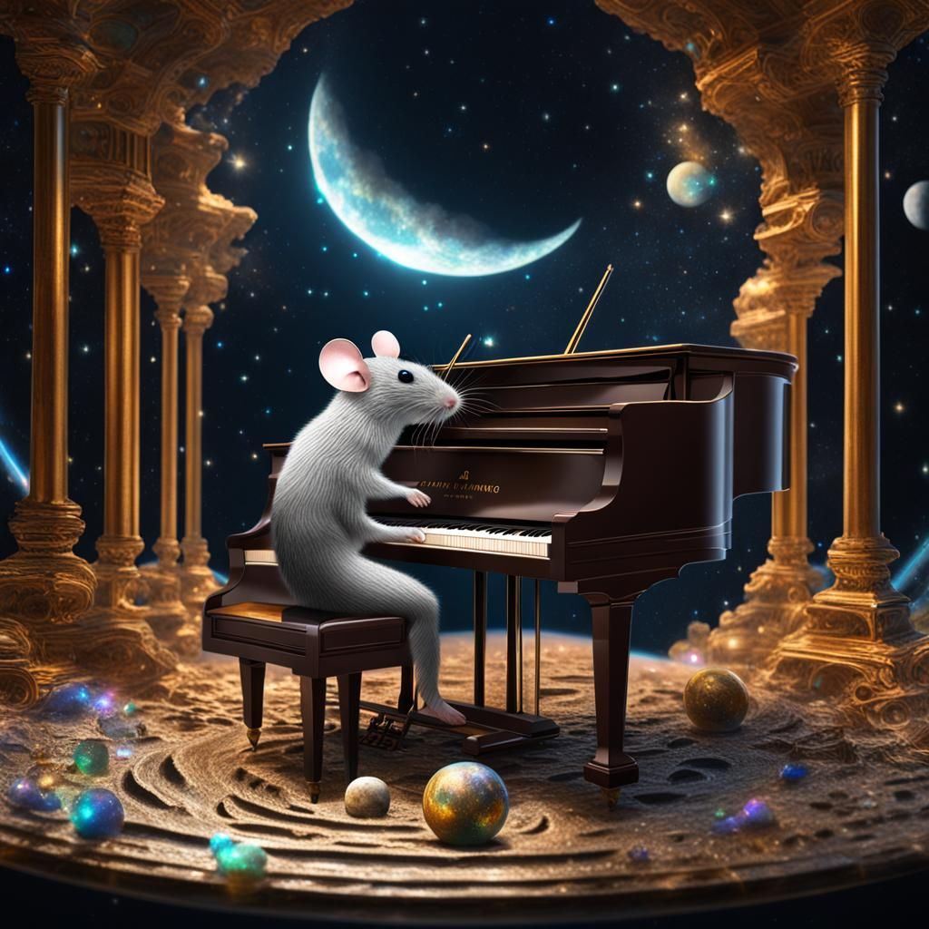 Ethereal Piano Concerto on Lunar Canvas