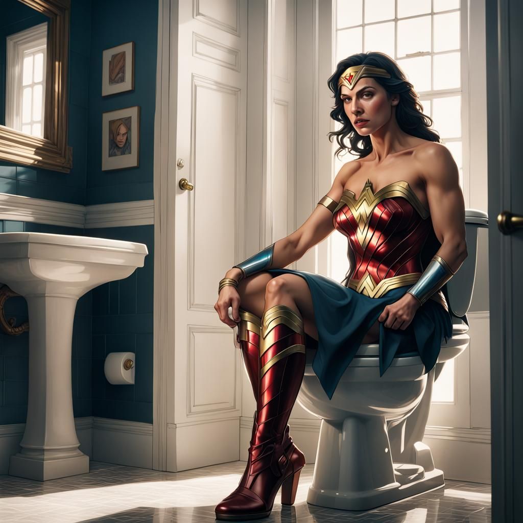 Surreal Wonder Woman Portrait in Hyperdetailed Style