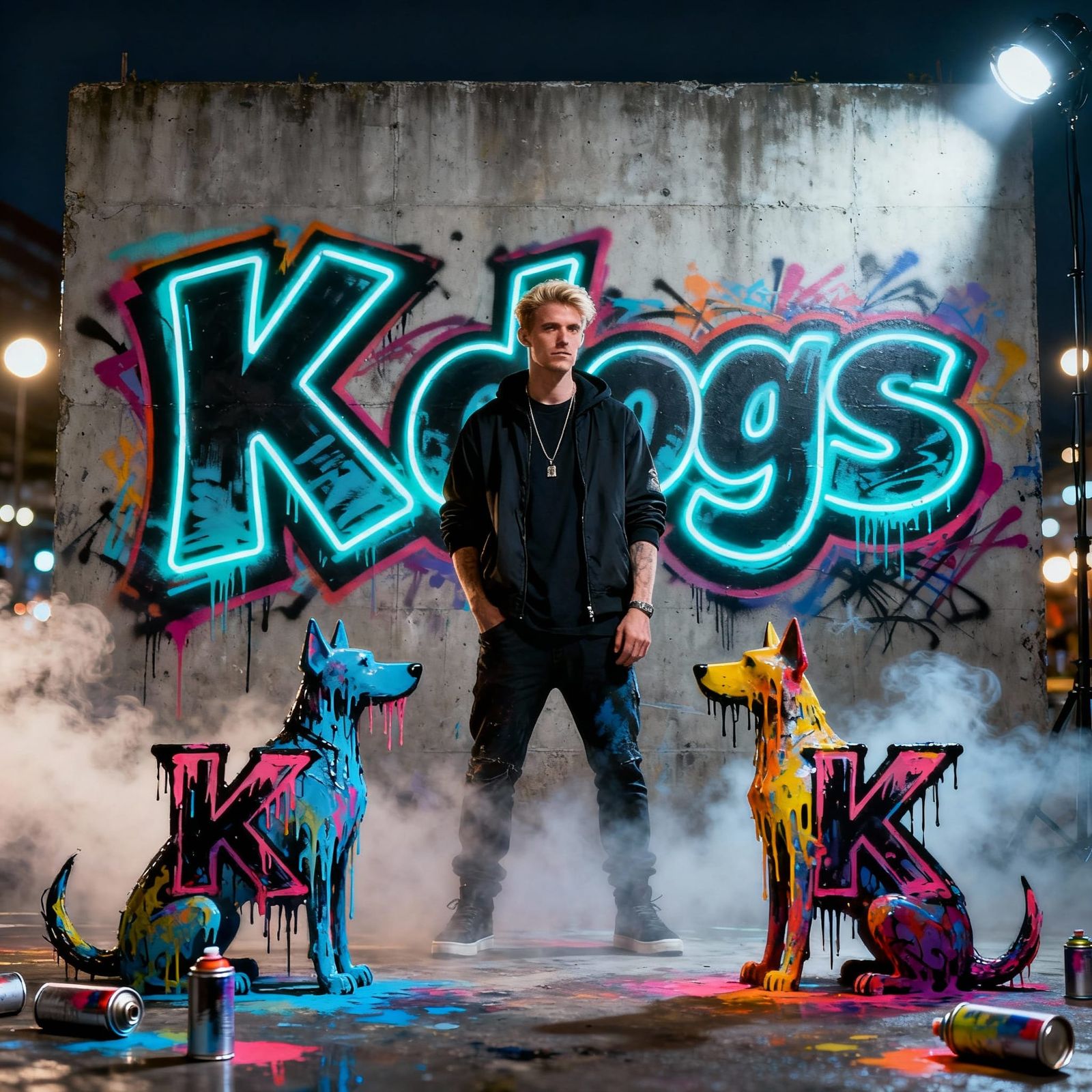 Rapper K in Vibrant Graffiti Scene