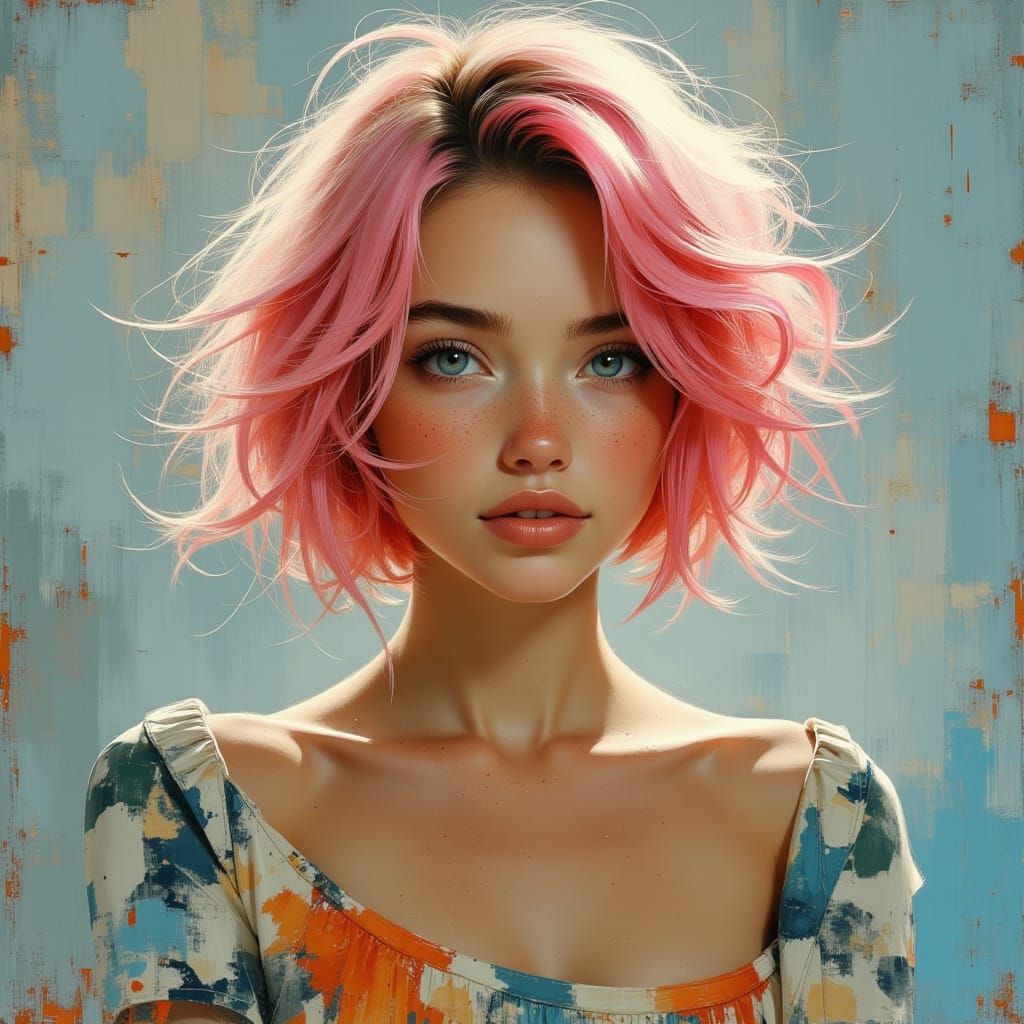 Miami Dog Sitter with Pink Hair in Dynamic Scene