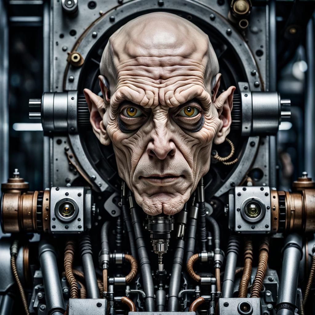 Robot NOSFERATU Portrait in Steampunk Style