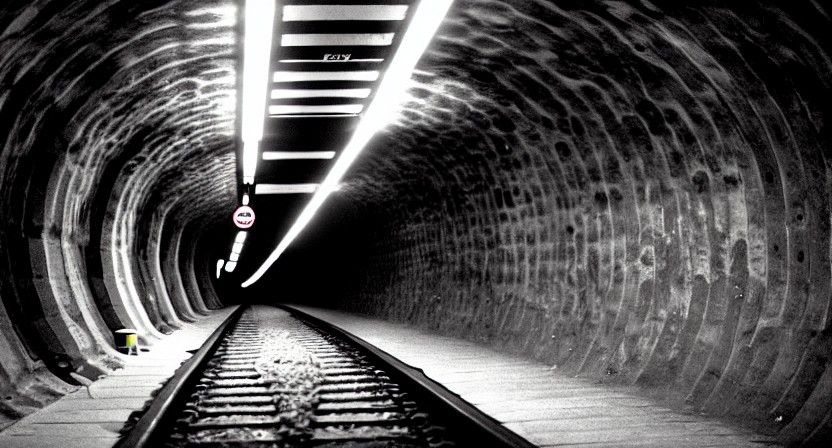 Cyberpunk Subway Tunnel Scene