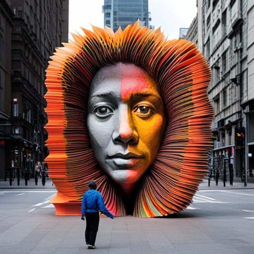 Book Sculpture in Graffiti Art Style