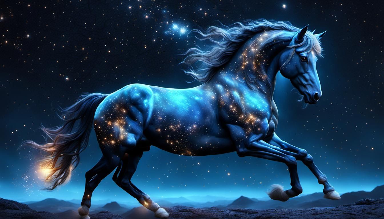 Enchanted Celestial Steed in Vibrant Fantasy Art