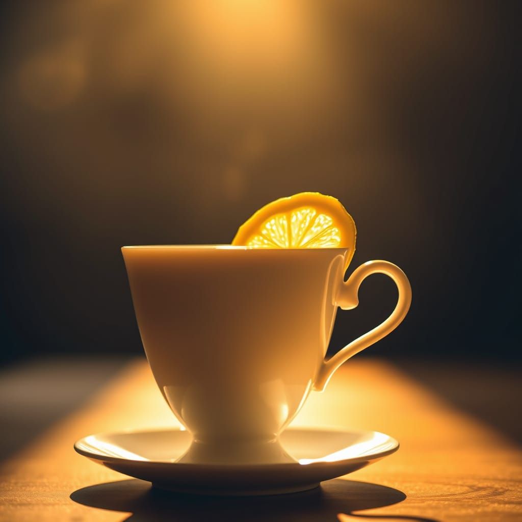 Golden Light on a Delicate Tea Cup