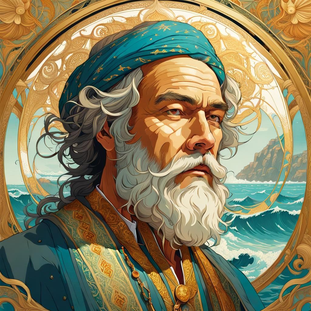 Surreal Prophet Emerges from Captivating Digital Painting