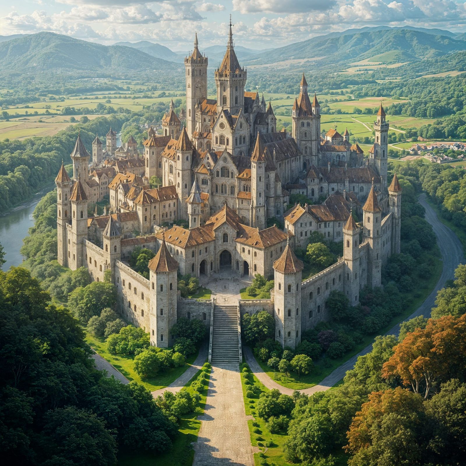 Fantasy City: Medieval Architecture in a Bird's Eye View
