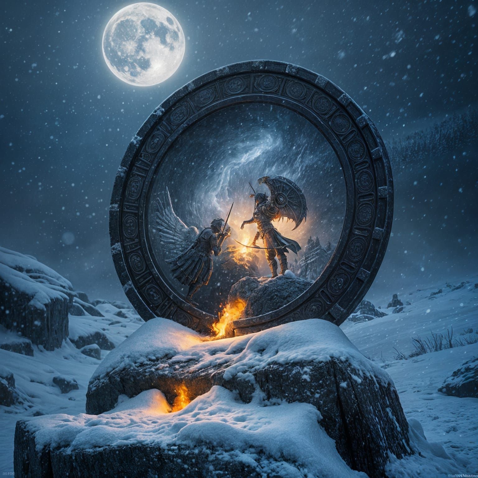 Ethereal Shield in Snowy Nightlight