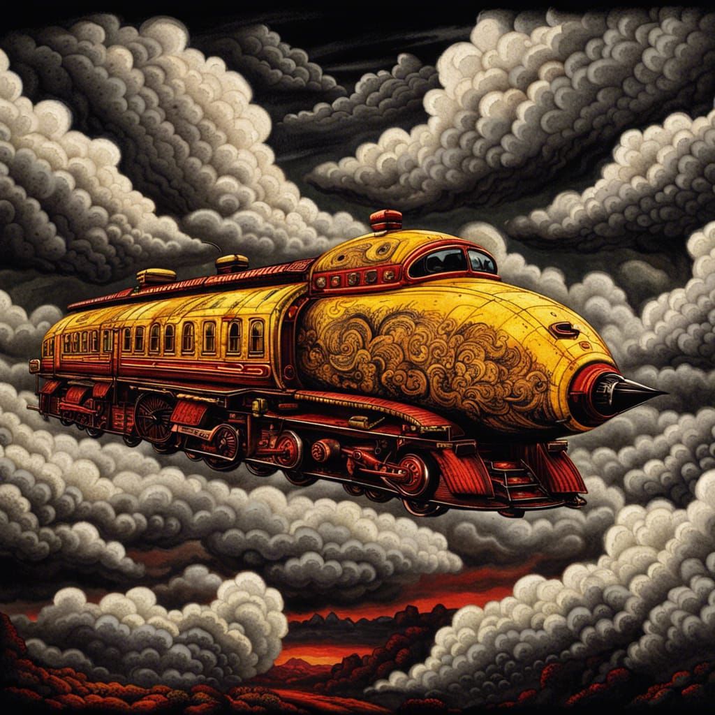 Ethereal Gothic Landscape with Cumulonimbus Clouds