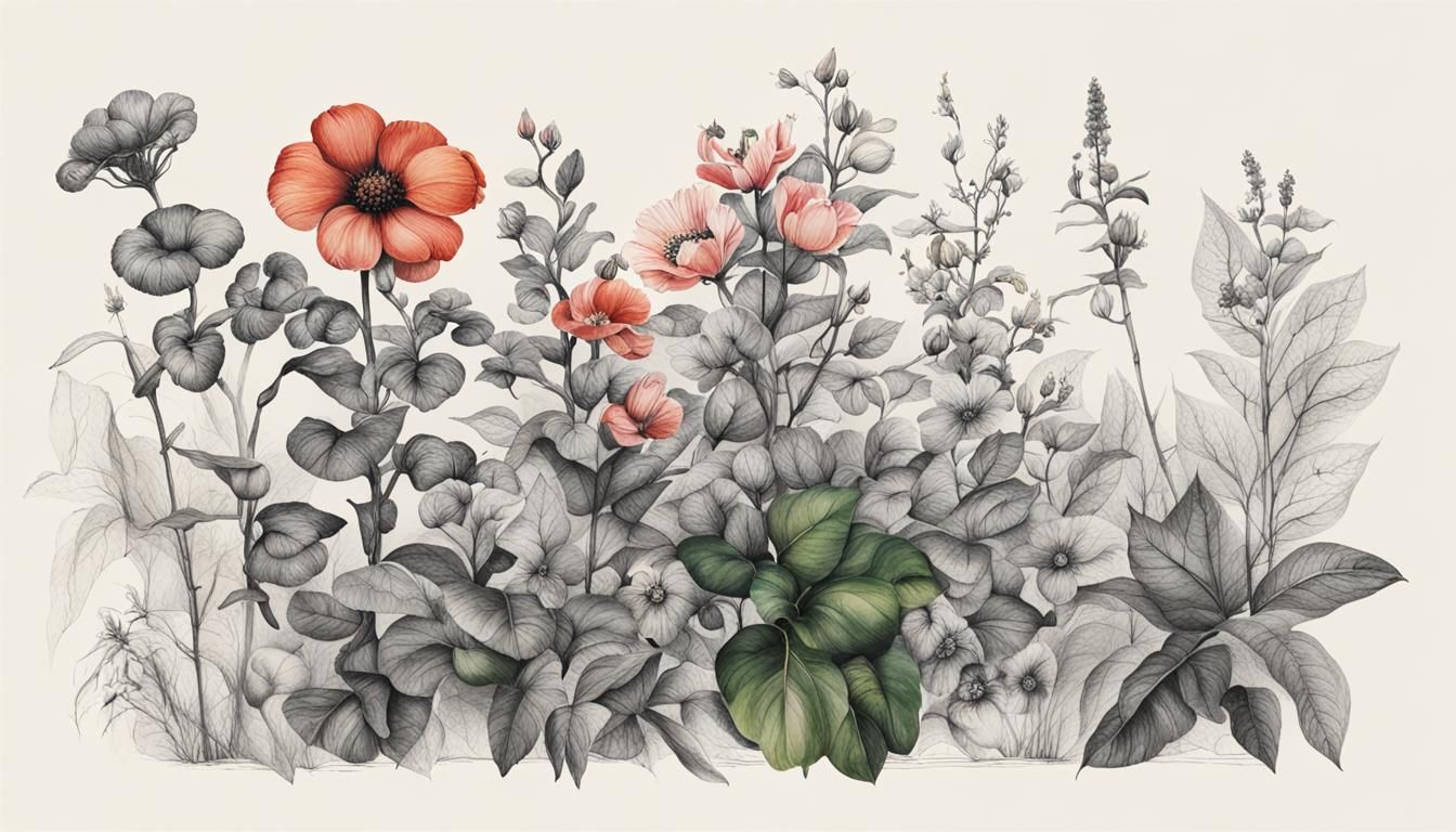 Botanical Doodles in Whimsical Ink Art