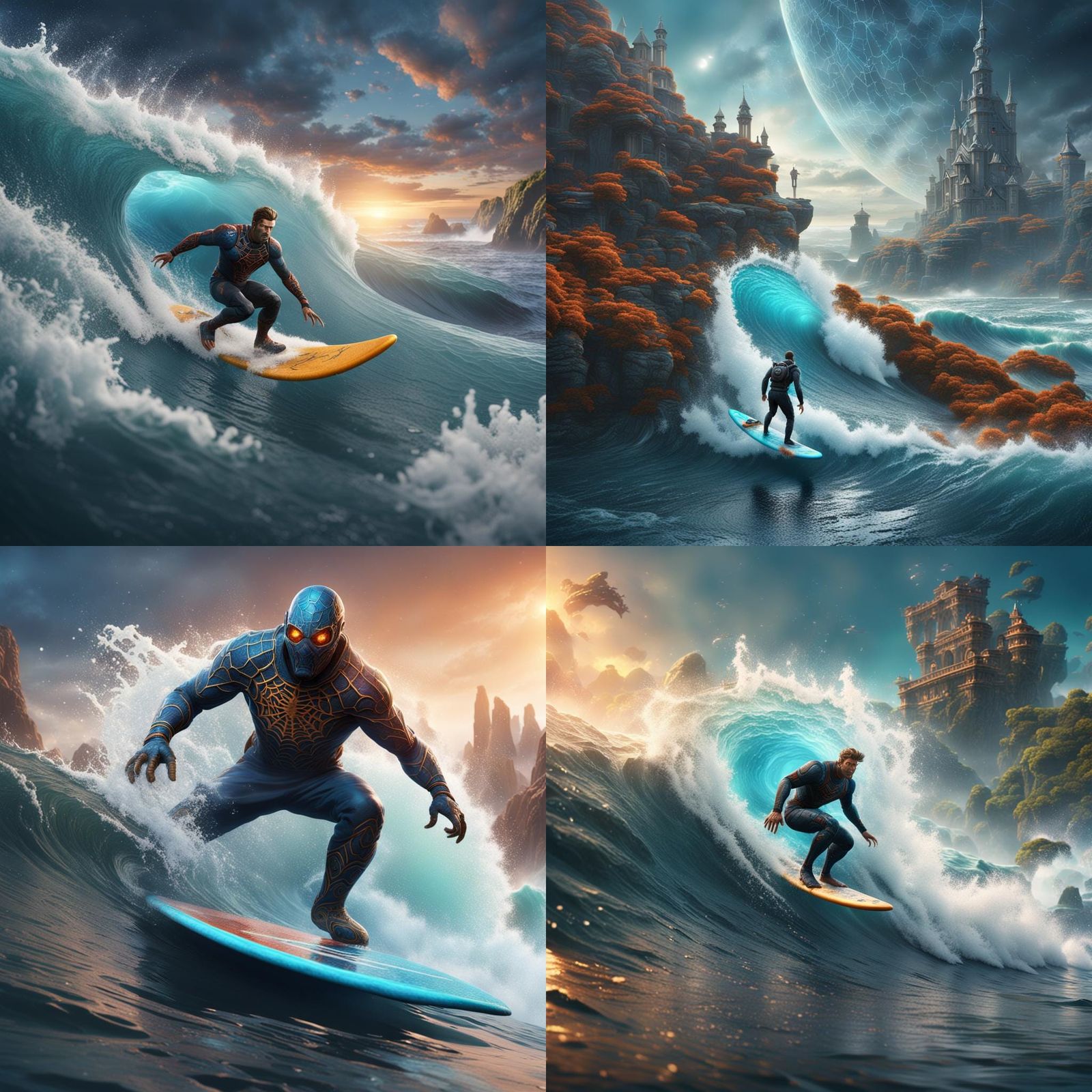 Ethereal Web Surfer on a Fantastical Digital Realm