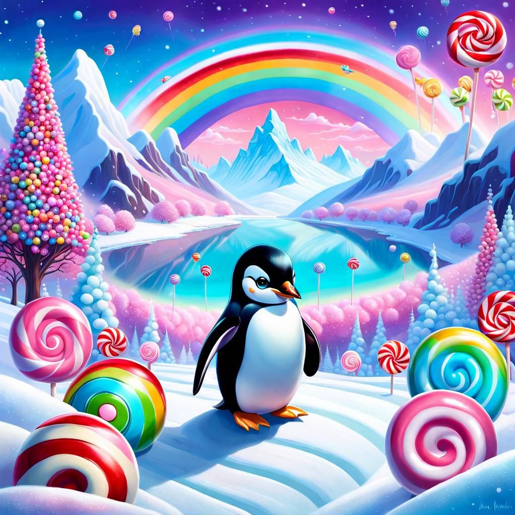 Surreal Candy Wonderland in Pop Surrealism Style