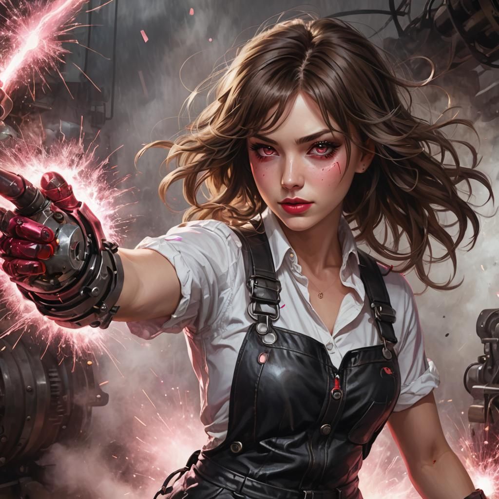 Women, (ash brown hair, vertical loose wavy hair, shiniy hai...