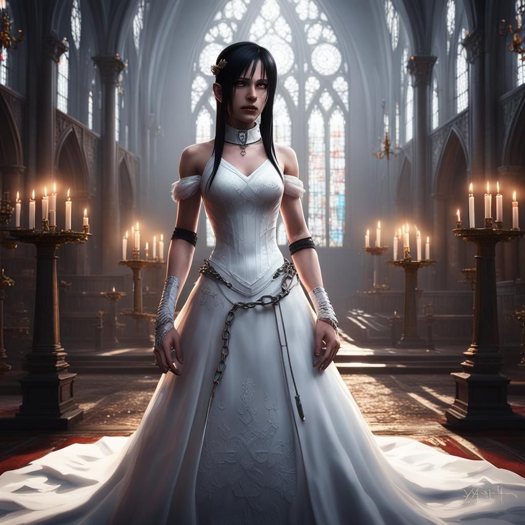 Gothic Bride in Chains, Haunted by Darkness