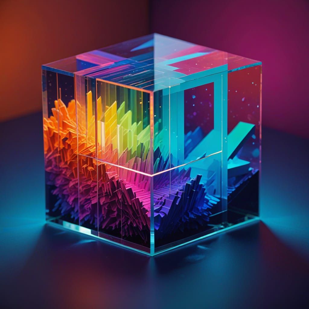 Vibrant Geometric Tapestry in Fluorescent Hues