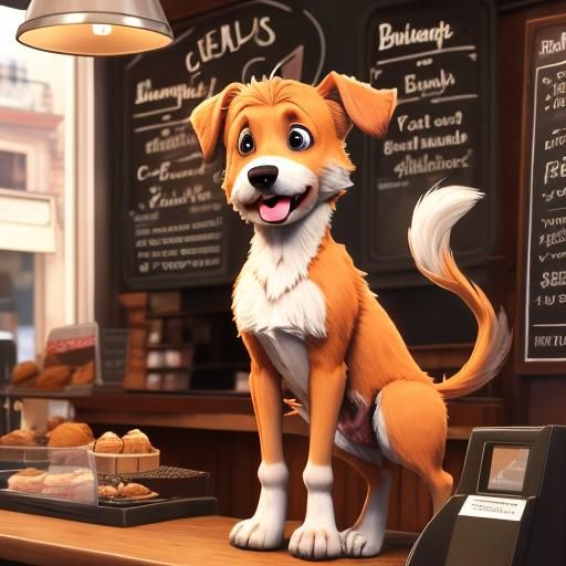 Whimsical Parisian Bakery Scene with a Lovable but Misdrawn...