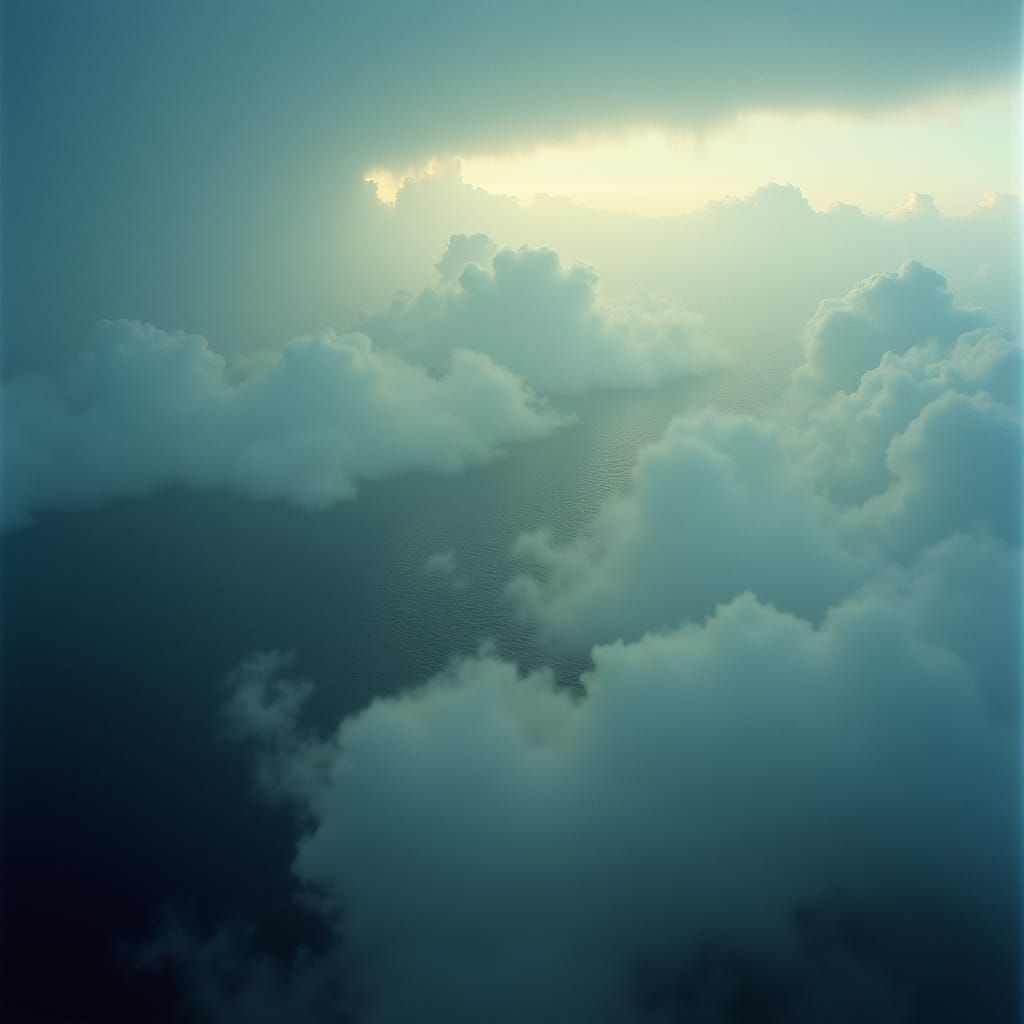 Dramatic Ocean Skies: Cinematic Film Still with Sweeping Clo...