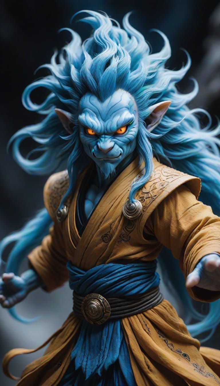 Miniature Majin Warrior in Midnight Canyon