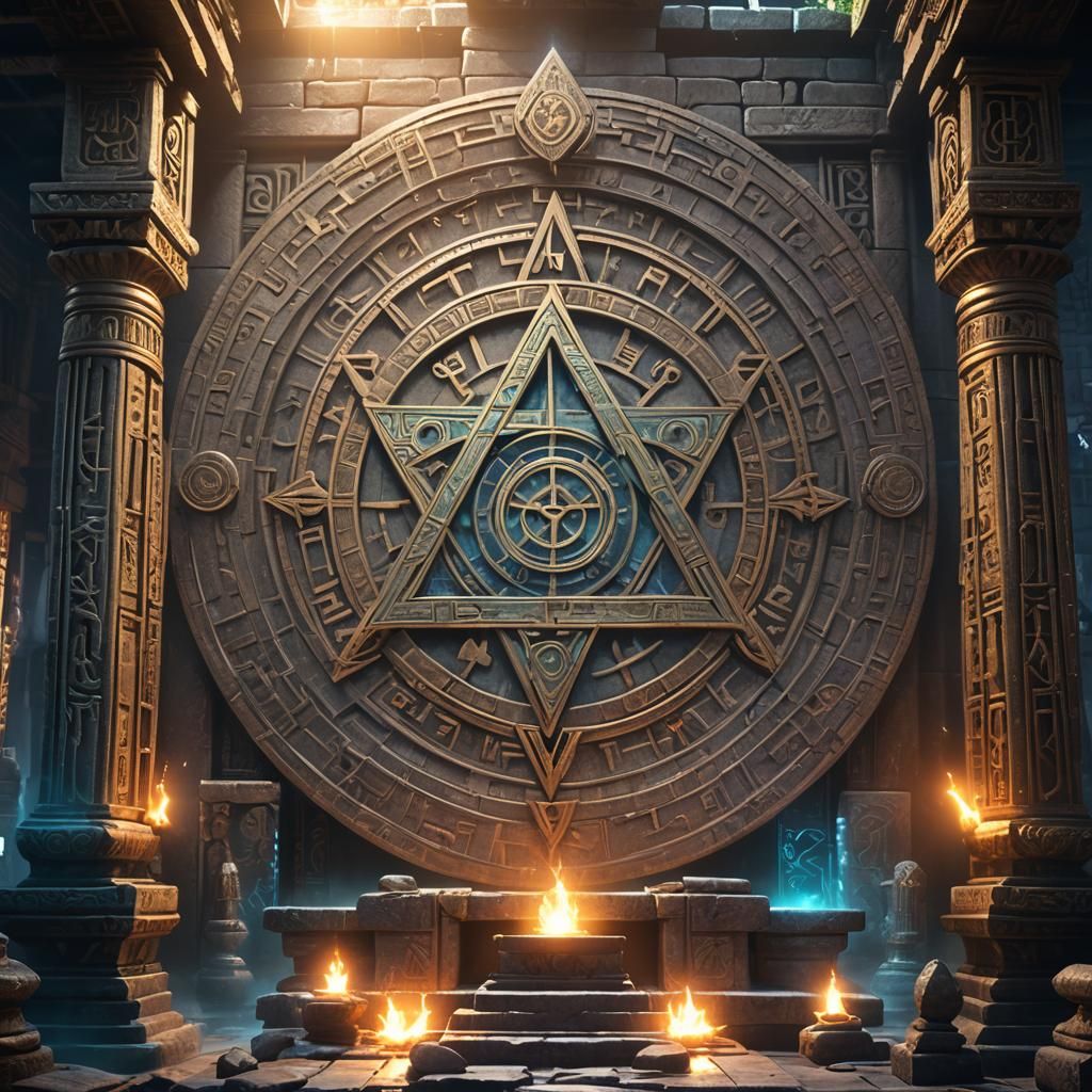 Ancient Temple Reveals Iridescent Símbolo Tetragramaton in H...