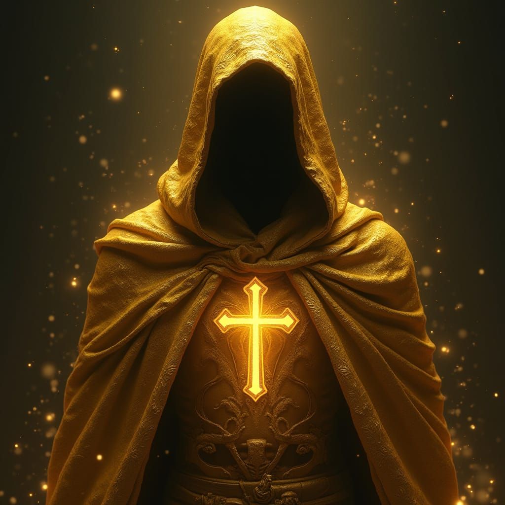 Golden Knight in Ethereal Glow