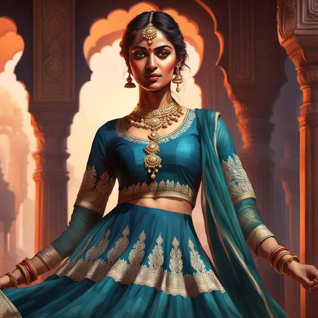 A girl in a traditional dress