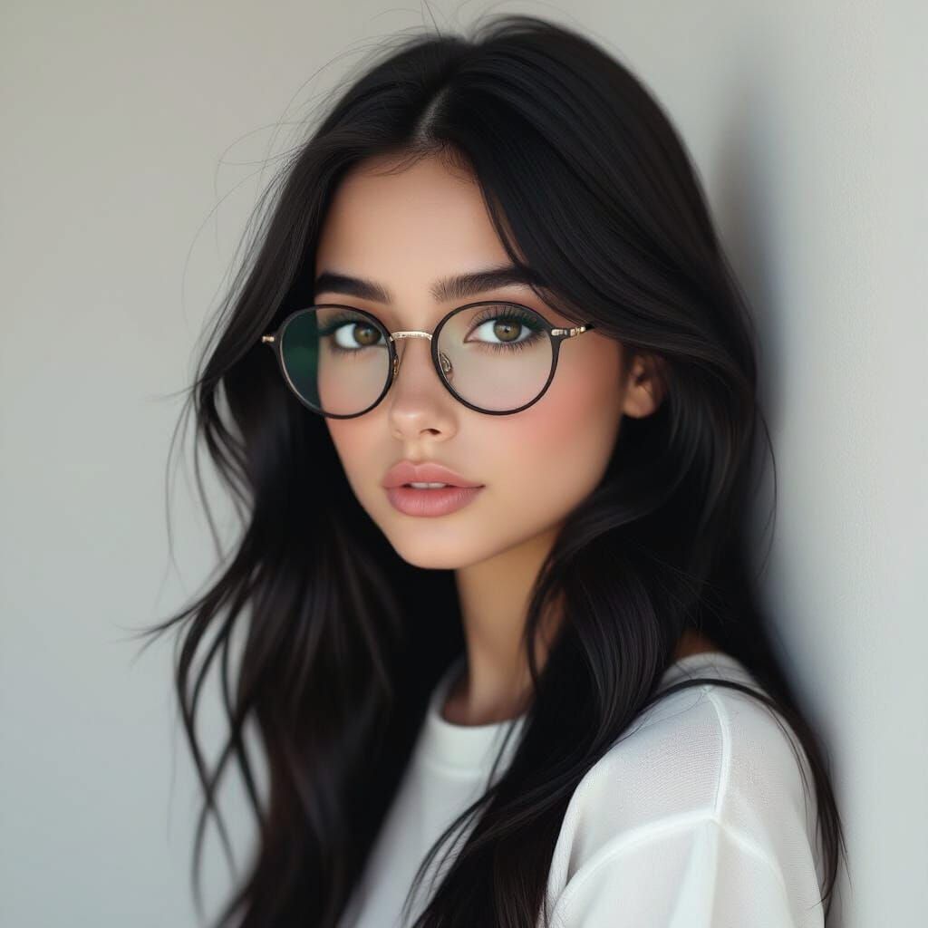 Girl with Black Eyes in Soft Focus