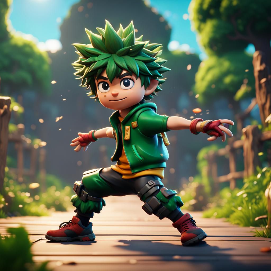 Deku Performs the Last Forever Dance in Vibrant Chibi Style