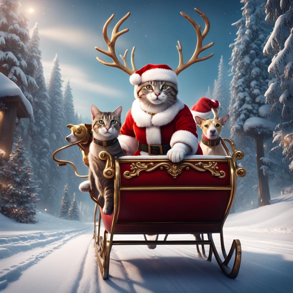 Whimsical Winter Scene in Intricate Fantasy Style