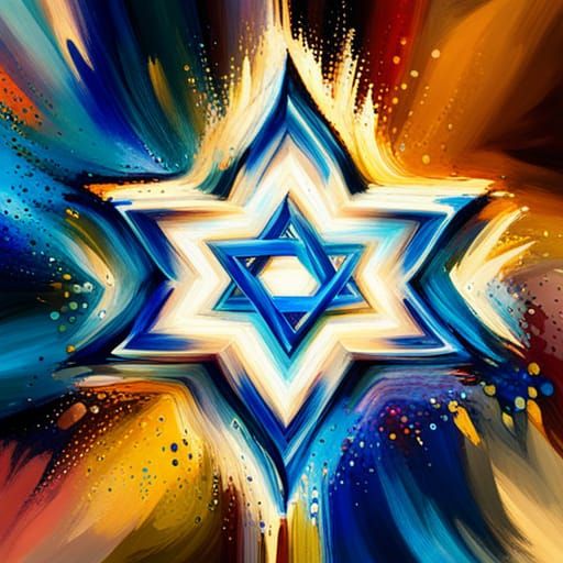 Vibrant Star of David in Splendid Graffiti Style