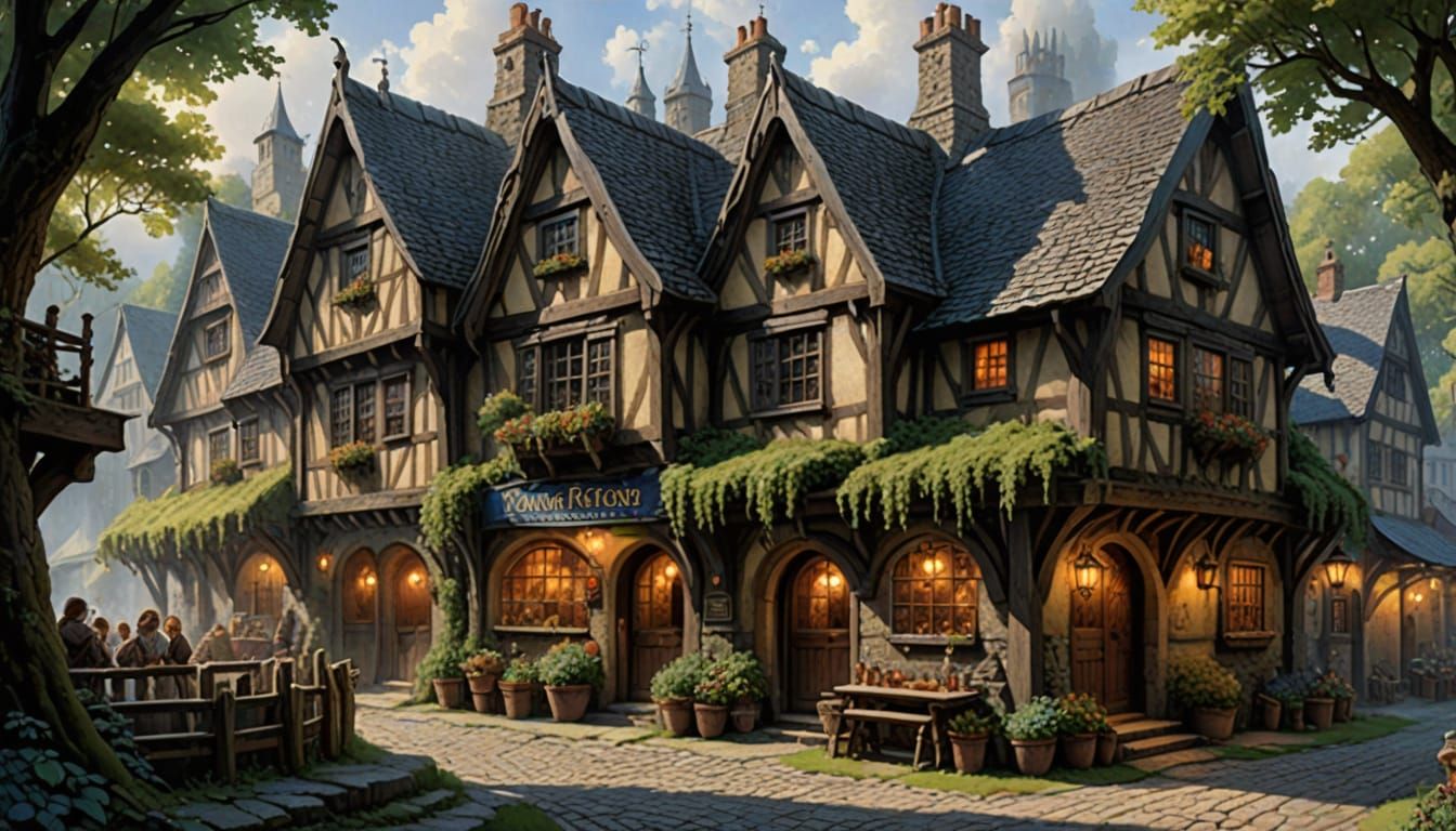 Epic Fantasy Tavern in Lord of the Rings Style