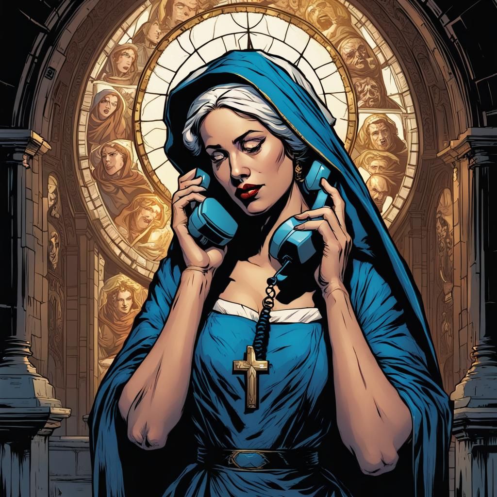 Holy Mary in Comic Book Style