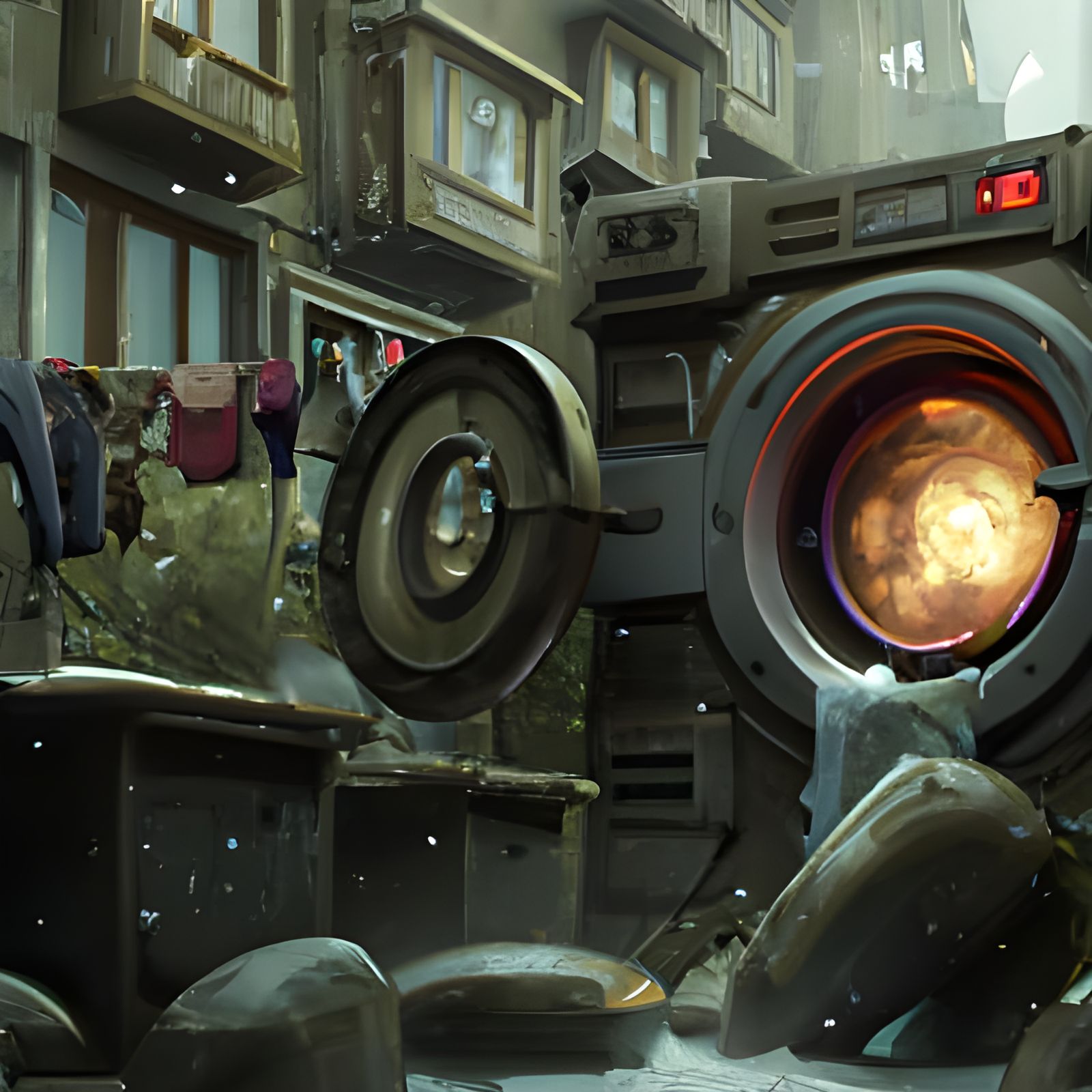 Surreal Vision of Future Laundry in a Fantastical Setting