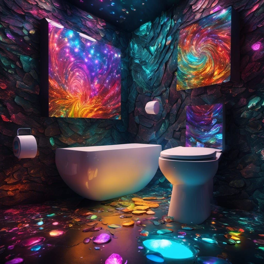 Divine Toilet Transformed into a Glowing Mythical Being